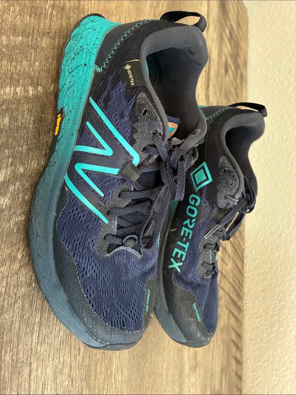 New Balance Navy and Teal Gore-Tex Trail Shoes